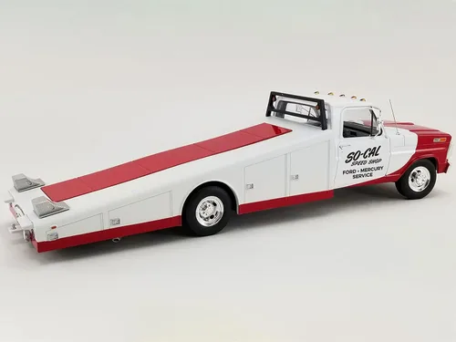 Vista 5 de 1970 F-350 Camión Rampa Rojo y Blanco So-Cal Speed Shop Edición limitada a 976 piezas en todo el mundo 1/18 Modelo de coche fundido a troquel por