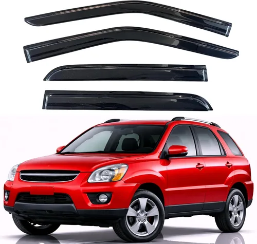Vista 10 de KPY Protector de lluvia compatible con Toyota RAV4 1996-2000 (4 puertas), 4PC Visera de ventana Deflectores de ventilación de ventana lateral