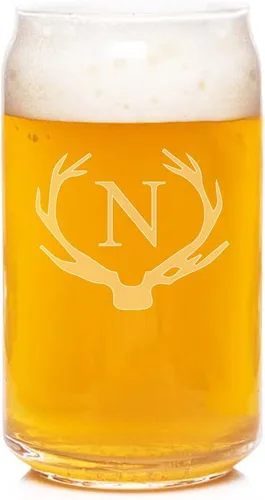Vista 16 de Abby Smith Antler - Copa de cristal con grabado inicial