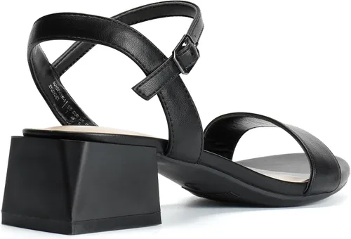 Vista 5 de DREAM PAIRS Zapatos de tacón bajo para mujer con correa de tobillo y puntera abierta clásica, tacón grueso, sandalias de tacón grueso para fiestas