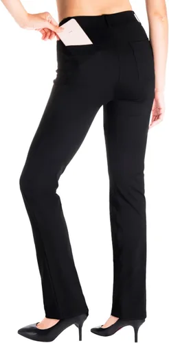 Vista 2 de Yogipace - Pantalón de yoga y de vestir para mujer pantalón de pierna recta y con trabillas para cinturón en tallas petiteregulartall