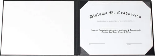 Vista 5 de MyGradDay Cubierta para diploma titular de diploma, cubierta de certificado de graduación lisa 8.5x11 negro