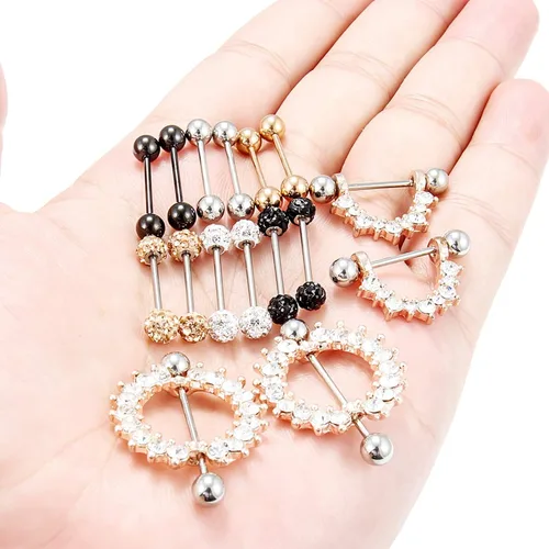 Vista 6 de Lcolyoli - 12 piercings de acero quirúrgico de 056oz para la lengua pezón pezón pezón piercing para el cuerpo joyería para mujeres y hombres
