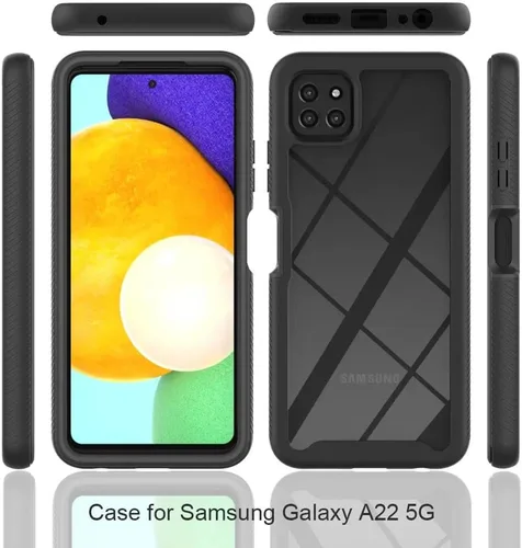 Vista 6 de Funda híbrida para Samsung Galaxy A22 5G, protección contra caídas, resistente, resistente, antideslizante, antiarañazos, funda protectora