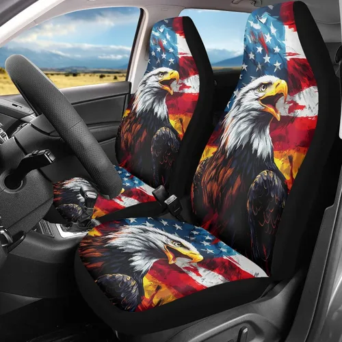 Vista 2 de ELEQIN - Fundas de asiento protectoras para automóvil, diseño tribal navajo, azteca, africano, para la mayoría de autos, sedán, SUV, camioneta