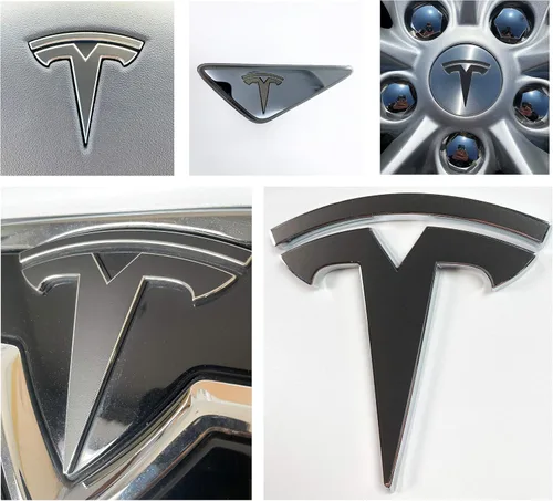Vista 43 de Calcomanía con logotipo para Tesla Model S, Nosecone, juego de 14 piezas (verde brillante)