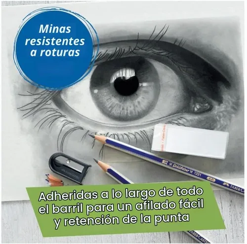 Vista 4 de Faber-Castell Creative Studio Art On-The-Go - Juego de bocetos de grafito - 15 lápices de dibujo y accesorios