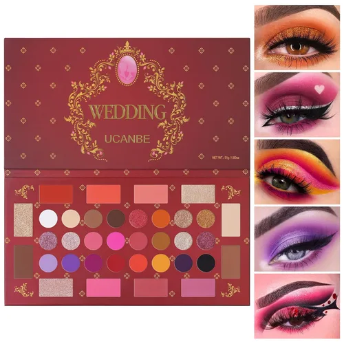 Vista 12 de UCANBE Spotlight Paleta de sombra de ojos profesional 40 colores sombra de ojos mate brillo paleta de maquillaje altamente pigmentado colorido polvo