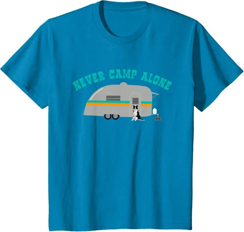 Vista 5 de Border Collie Gifts - Camiseta divertida de viaje para caravana, Azul / Patchwork, S