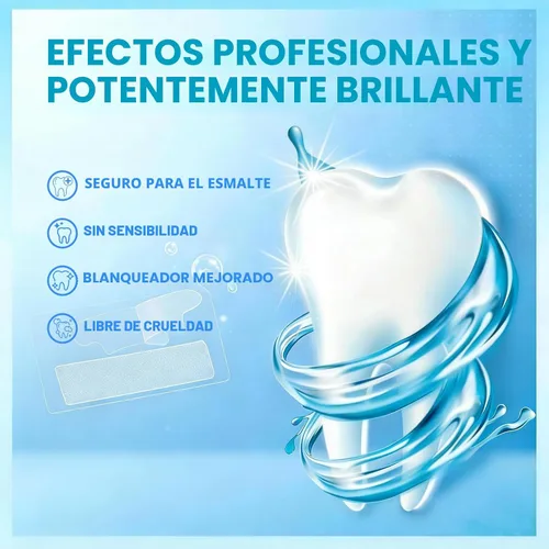 Vista 3 de Tiras blanqueadoras de dientes para dientes sensibles - Kit de blanqueamiento dental 9D efectos profesionales, blanqueador de dientes para esmalte