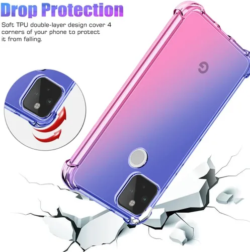 Vista 7 de Funda para Google Pixel 5A 5G Cute Case Girls, Gradient Slim Anti Scratch Soft TPU Funda protectora a prueba de golpes para Google Pixel 5A 5G