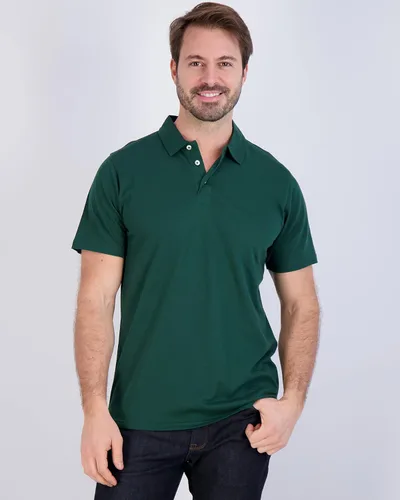 Vista 17 de Real Essentials Paquete de 3: Polo de manga corta de algodón para hombre, de secado rápido, transpirable, (disponible en tallas grandes y altas)