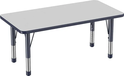 Vista 99 de FDP - Mesa rectangular para actividades escolares y aulas (24 x 36 pulgadas), patas gruesas para niños pequeños, altura ajustable de 15 a 24