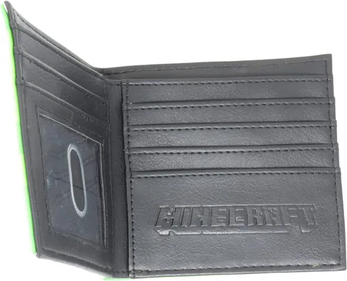Vista 2 de Minecraft Creeper Pixels - Cartera plegable multicolor con licencia, Verde