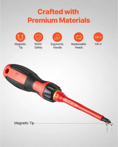 Vista 3 de Happybuy Juego de destornilladores aislados, juego eléctrico profesional de 13 piezas. Juego de herramientas eléctricas aisladas de 1000 V