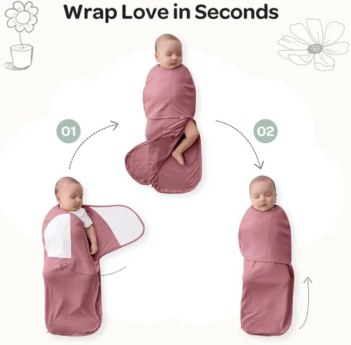 Vista 6 de Momcozy - Pañales para recién nacidos, con cierre silencioso para bebés de 0 a 3 meses Saco de dormir apto para nuevos padres, reduce el reflejo