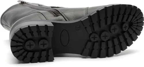 Vista 12 de GLOBALWIN Botas militares con cordones a media pantorrilla, para motocicleta, para festivales de moda, para mujer