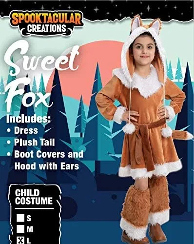 Vista 6 de Spooktacular Creations Sweet Girls - Disfraz de zorro para fiesta de disfraces de Halloween, cosplay de carnaval, fiesta temática de selva