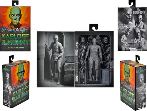 Vista 2 de NECA Universal Monsters Mummy 7IN Ultimate AF Negro y Blanco VER