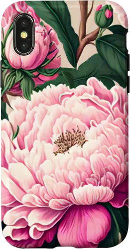 Vista 5 de Funda con diseño artístico de peonía rosa para iPhone 16