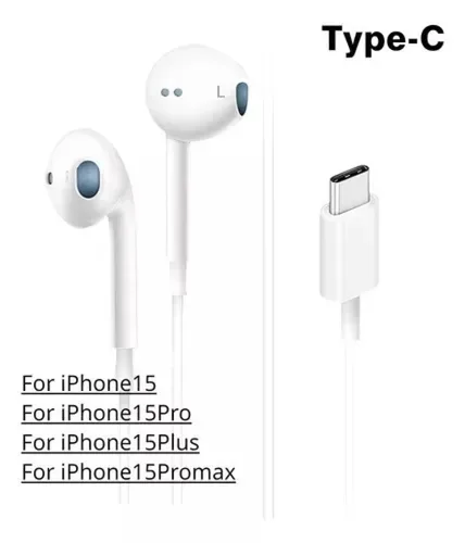 Vista 2 de Earpods Iphone 15 Audifonos Iphone Tipo C