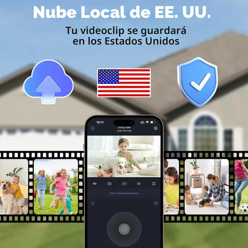 Vista 2 de Cámara de seguridad oneware con cable, cámaras inalámbricas 2.4G/5G para interior y exterior para seguridad del hogar con sensor de movimiento