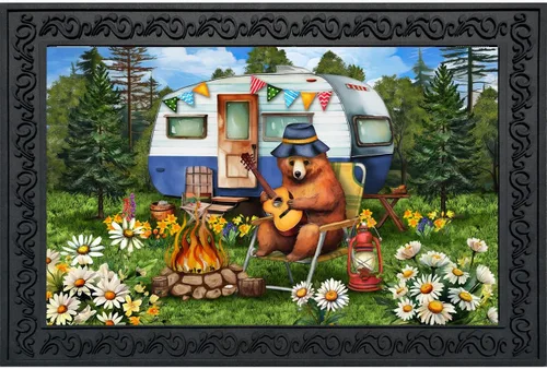 Vista 5 de Briarwood Lane Felpudo de verano Happy Camper Bear
