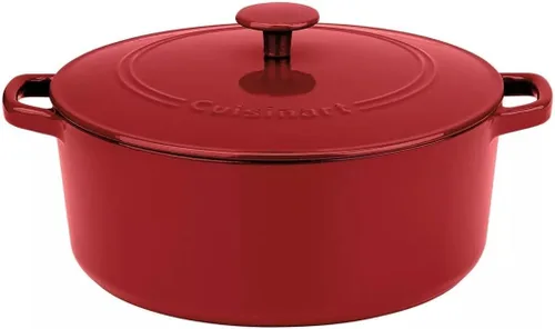 Vista 32 de Cuisinart Freidora de pollo de hierro fundido de 12 pulgadas con tapa, capacidad de 4.5 cuartos de galón, interior esmaltado de porcelana, apta
