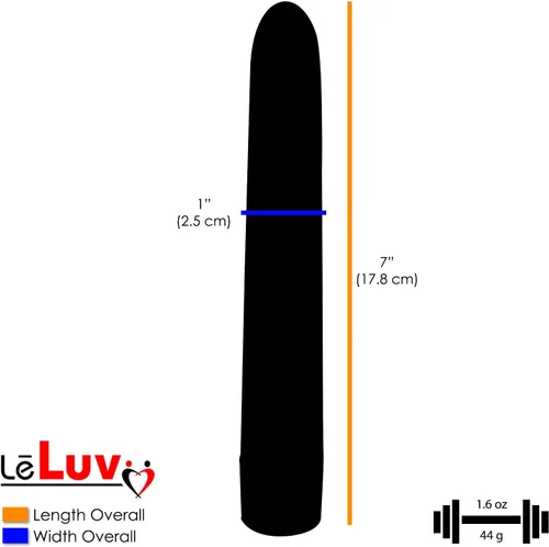 Vista 3 de LeLuv 7" clásico a prueba de ducha vibrador multivelocidad masajeador - negro
