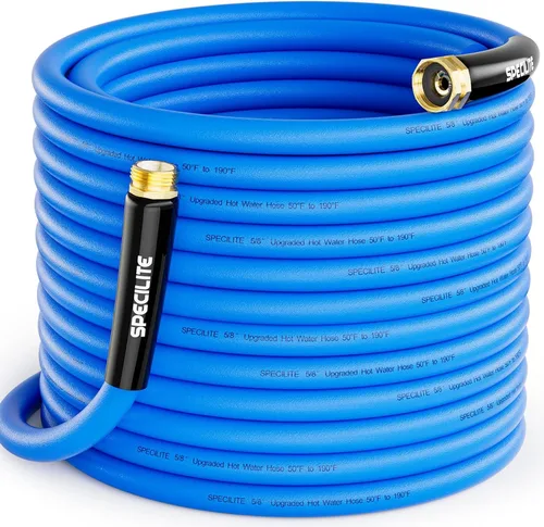 Vista 10 de SPECILITE Manguera de agua de jardín caliente/fría de 5 pies x 1 pulgada, -50 ℉ a 190 ℉, resistente, flexible, explosión de 605 psi, ligera, tubo
