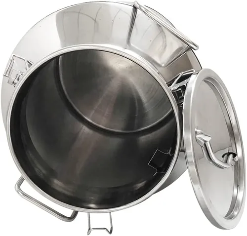 Vista 4 de None/Brand Lata de leche de acero inoxidable de 40 litros/10.5 galones, cubo de jarra de leche, cubo de vino, contenedor de líquido, almacenamiento