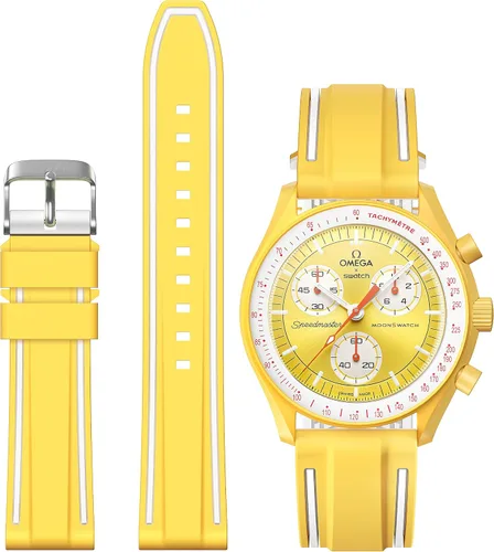 Vista 10 de Correas para reloj Moonswatch, correa de silicona suave compatible con reloj Omega x Swatch MoonSwatch Speedmaster de 0.78 pulgadas, correa