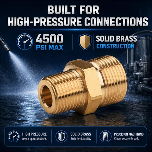 Vista 3 de Paquete de 2 adaptadores M22 macho a 3/8 NPT macho de latón para lavadora a
