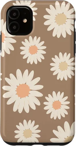 Vista 8 de Boho Neutral Cute Floral Pattern White Daisy Flowers Spring Case for iPhone 17