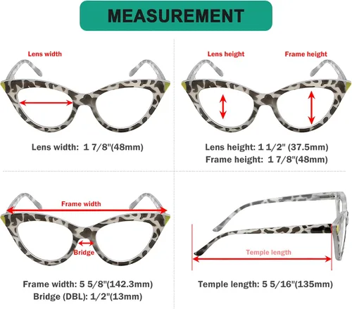 Vista 3 de Eyekepper Paquete de 4 anteojos pequeños para mujer estilo ojo de gato +0.00