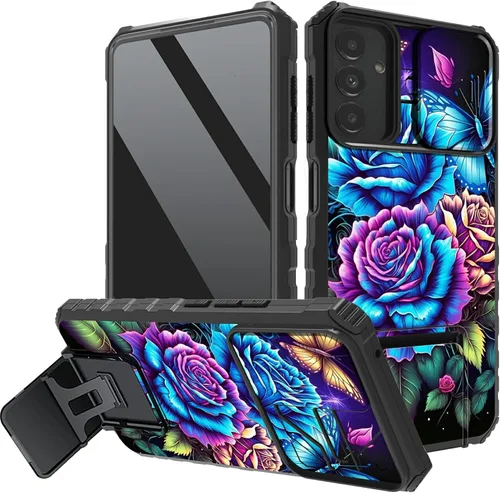 Vista 15 de Funda protectora para cámara Samsung Galaxy A14 5G, resistente y resistente con protección deslizante para lente deslizante, soporte integrado