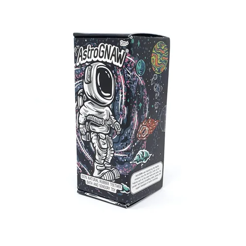Vista 9 de AstroGNAW (blanco) Juguete de goma natural para bebé, dentición, baño y juego sensorial