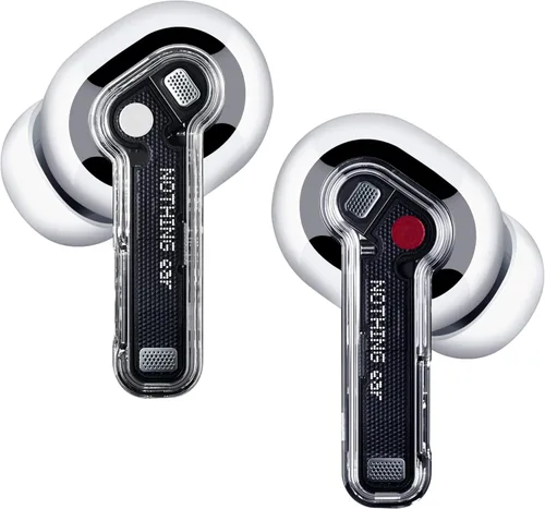 Vista 8 de Nothing Auriculares inalámbricos Bluetooth, auriculares híbridos ANC inteligentes de 45 dB, aumento de graves profundos de 0.433 in, audio de alta
