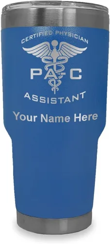 Vista 35 de LaserGram Vaso aislado al vacío de 20 onzas, asistente médico certificado PA-C, grabado personalizado incluido (negro)
