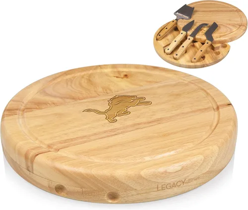Vista 34 de PICNIC TIME NFL Circo Juego de Tabla de Quesos y Cuchillos - Juego de Tabla de Charcutería - Tabla de Cortar de Madera