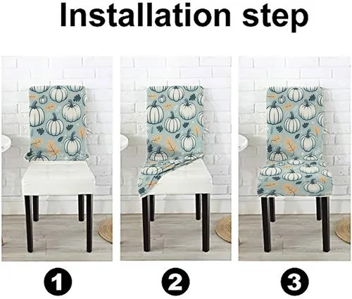 Vista 71 de CAPSCEOLL Christmas Dining Chair Covers,Snowflakes Festive Winter Pattern Stretch Chair Covers for Dining Room Set of 2 Washable Spandex Parson