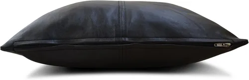 Vista 5 de Funda de almohada de piel de cordero auténtica, funda de almohada de cuero de lujo, moderna, bohemia, decoración del hogar de granja, dormitorio