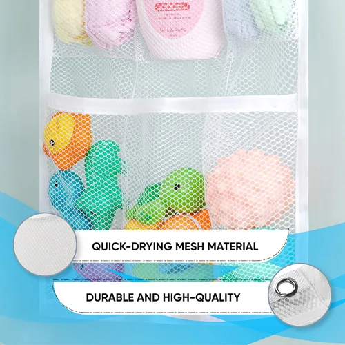 Vista 5 de Handy Laundry Cortina de ducha organizadora de baño -9 bolsillos- Perfecto para organizar el baño en casa, tus artículos de tocador y juguetes