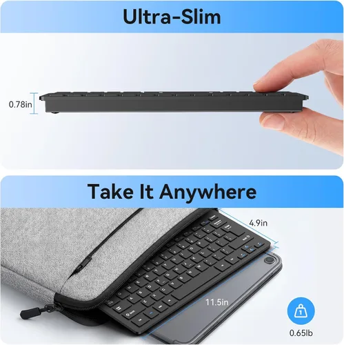 Vista 2 de TECKNET Combo de Teclado y Ratón Inalámbrico, Mini Teclado de Computadora Inalámbrico y Conjunto de Ratón 2.4GHz, 1600 DPI Ajustable Silencioso