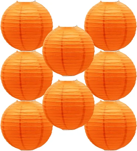 Vista 10 de Linternas de papel doradas chinas, japonesas, colgantes, redondas, para decoración de fiesta de Año Nuevo y Año Nuevo Lunar (12 unidades)