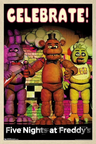 Vista 16 de Trends International Póster de pared de Five Nights at Freddy's - Celebrar la pared, 14.725 x 22.375 pulgadas, versión enmarcada de madera