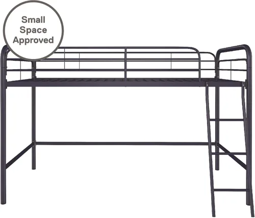 Vista 7 de DHP Jett Junior - Cama tipo loft de metal, tamaño individual, color azul marino
