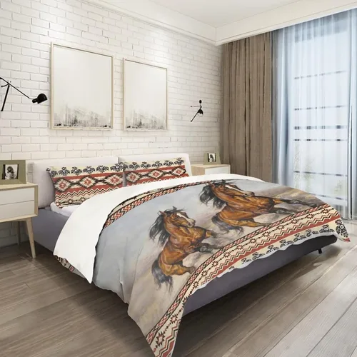 Vista 41 de ZFRXIGN Southwester - Juego de ropa de cama para mujeres y hombres, funda de edredón de estilo indio nativo americano, tamaño individual, 1 funda