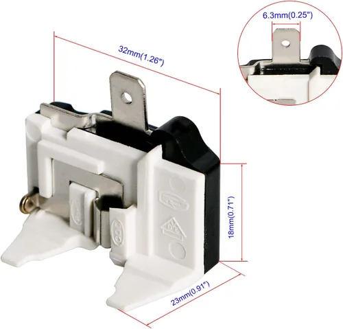 Vista 2 de Protector térmico de sobrecarga para refrigerador, 1/2 HP (375 W), protector de sobrecarga térmica del compresor, pieza de repuesto