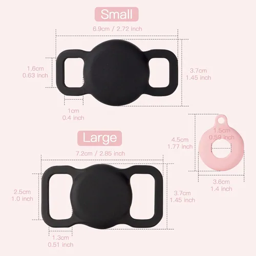 Vista 2 de 2 soportes de silicona para collar de perro, estuche impermeable para rastreador de perros y gatos, resistente a los arañazos, antipérdida, y 1